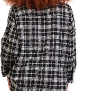 Black Tape Plaid Button Down Overshirt